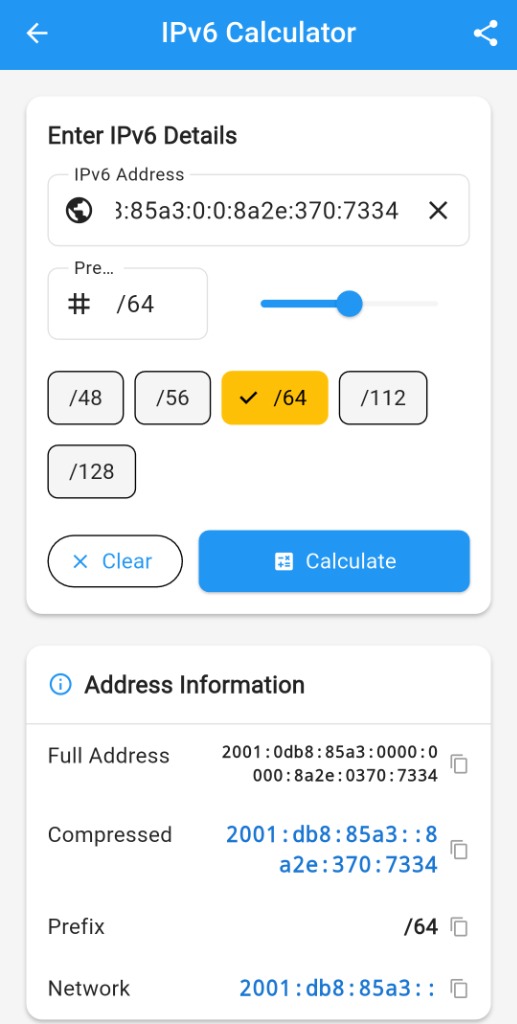 IPv6 Calculator
